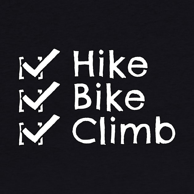 Hike Bike Climb Check by Turtlewerx inc